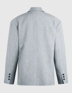 Oversized Shoulder Blazer Lichtgrijs
