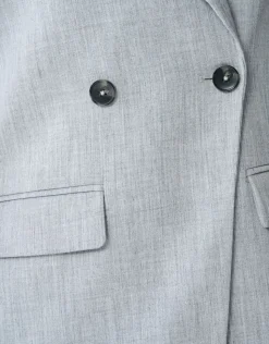 Oversized Shoulder Blazer Lichtgrijs