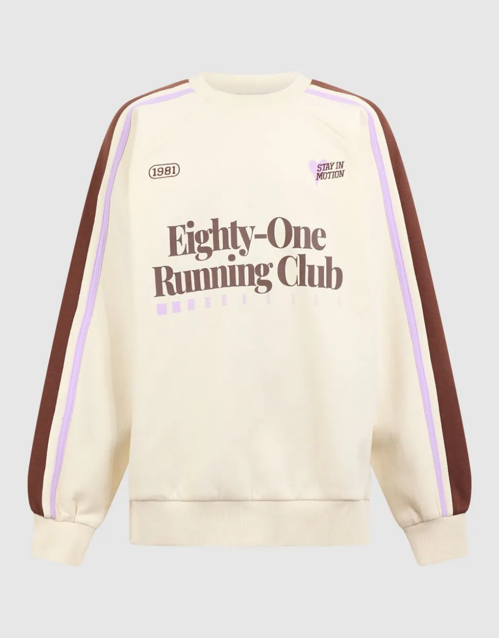 Oversized Sporty Sweater Gebroken Wit