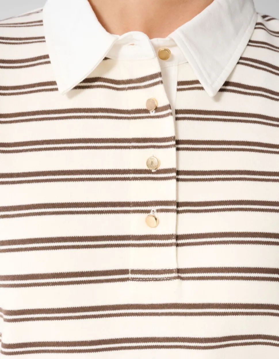 Oversized Stripe Short Sleeve Polo Bruin