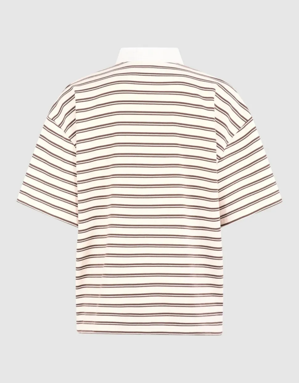 Oversized Stripe Short Sleeve Polo Bruin