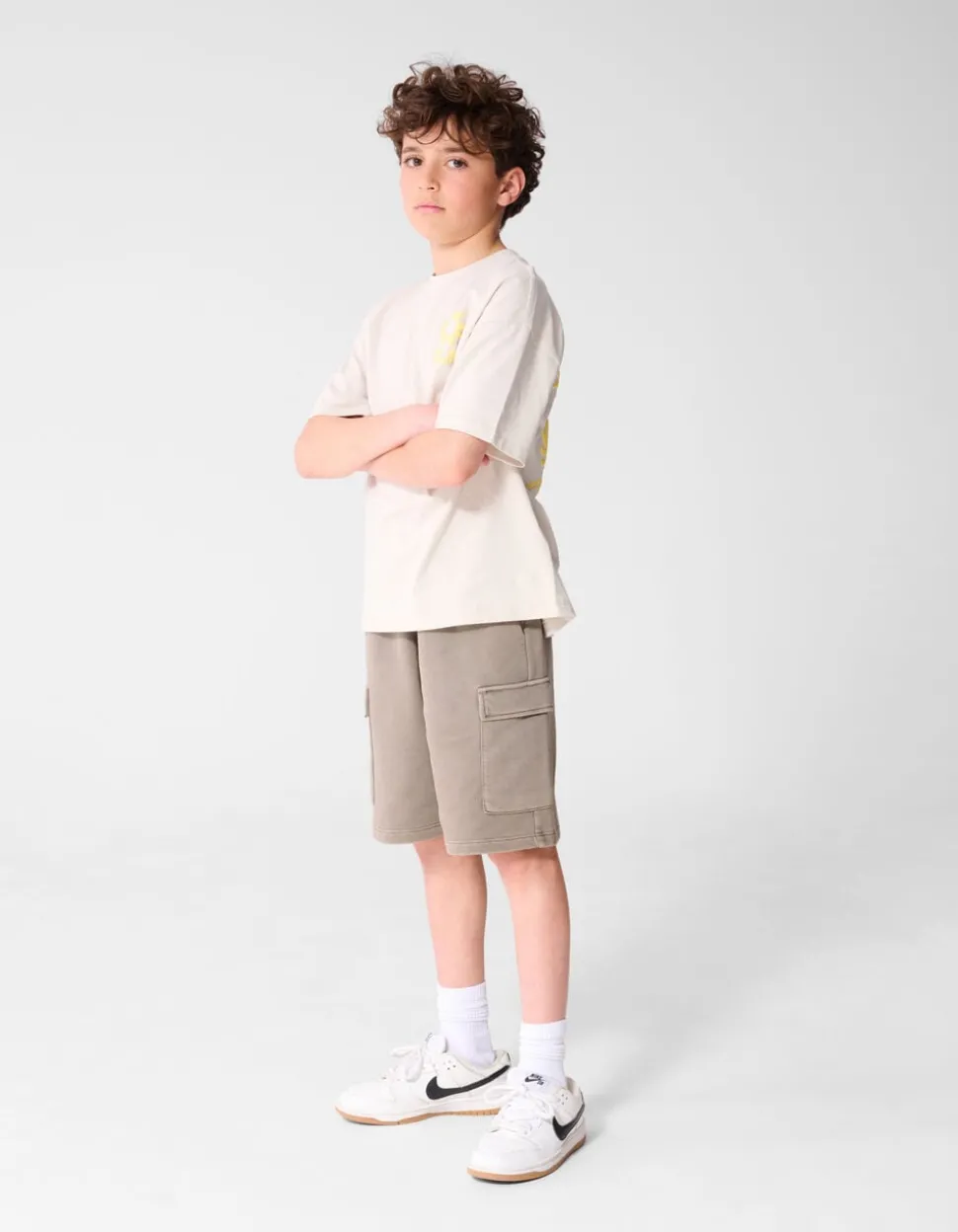 Oversized Sun Artwork T-shirt Beige