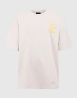 Oversized Sun Artwork T-shirt Beige