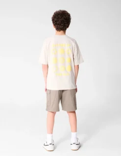 Oversized Sun Artwork T-shirt Beige