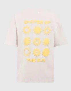 Oversized Sun Artwork T-shirt Beige