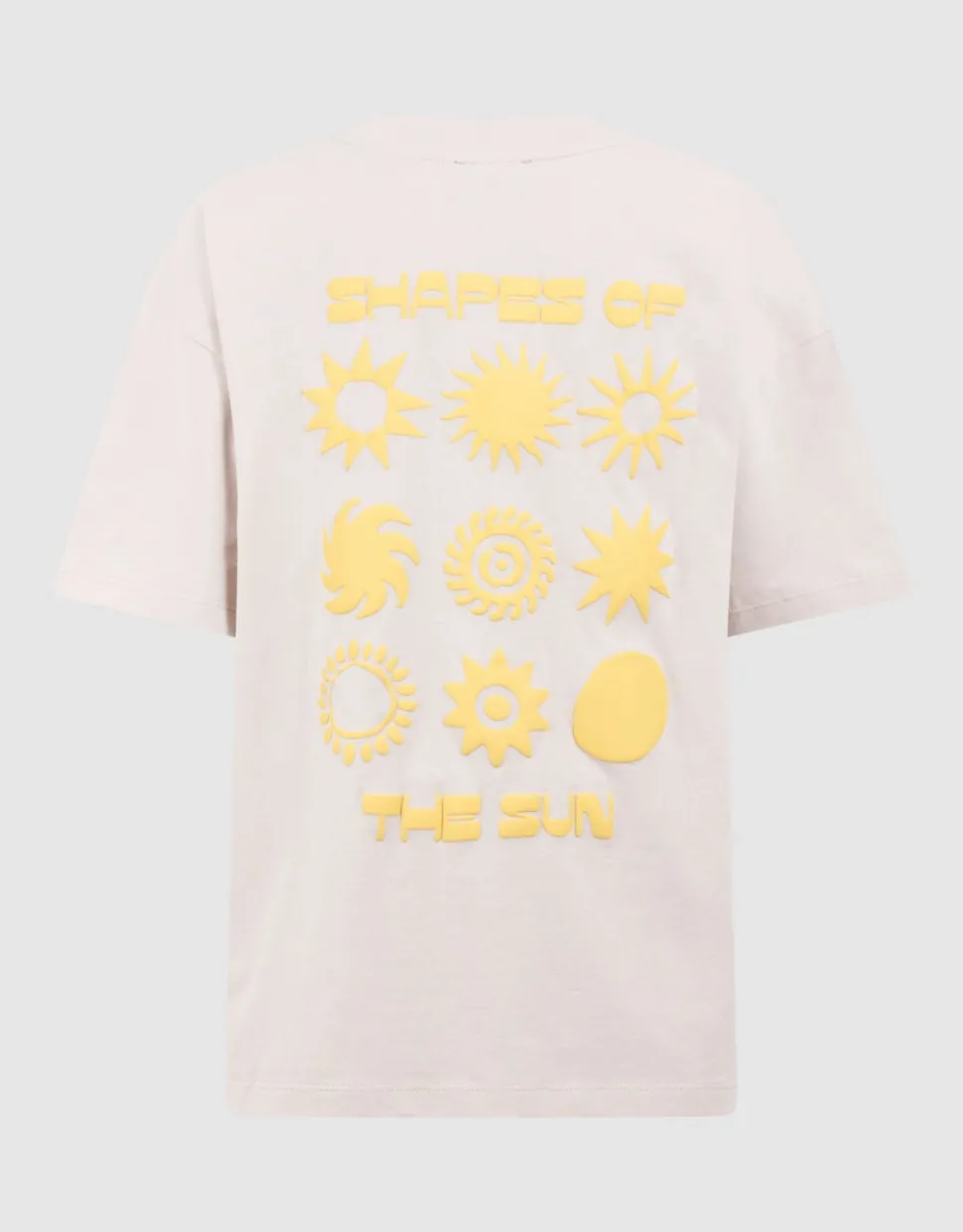 Oversized Sun Artwork T-shirt Beige