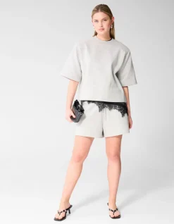 Oversized Sweat T-shirt Lichtgrijs