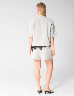 Oversized Sweat T-shirt Lichtgrijs