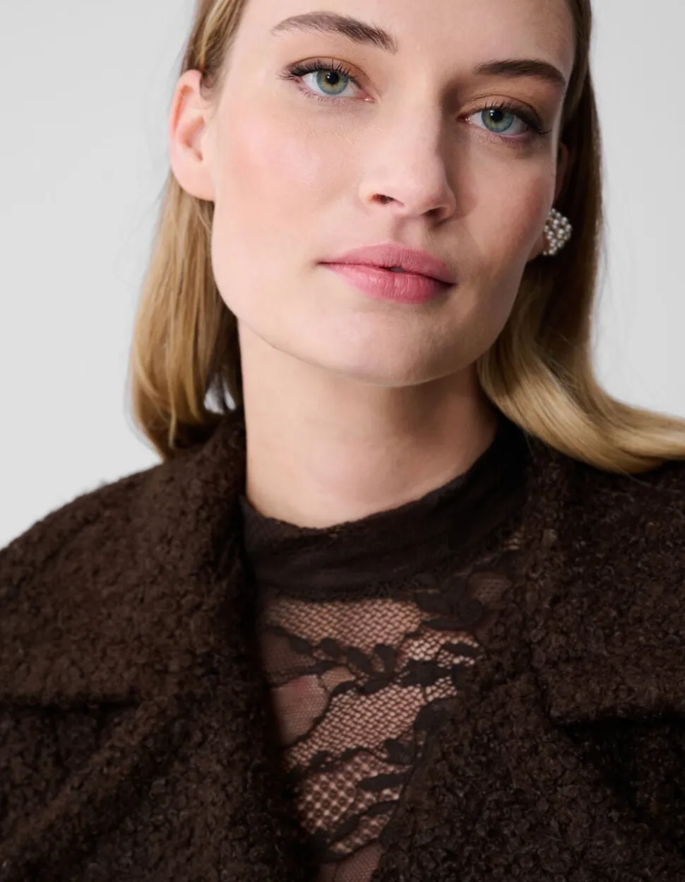 Oversized Teddy Gilet Donkerbruin