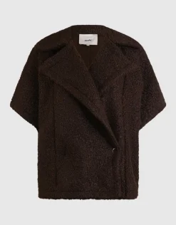 Oversized Teddy Gilet Donkerbruin