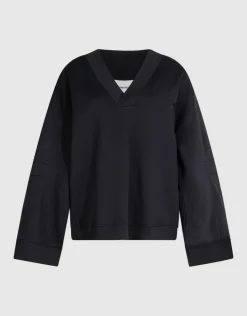 Oversized V-hals Sweater Zwart