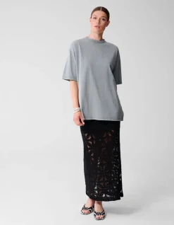 Oversized Washed T-shirt Lichtgrijs