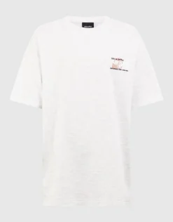 Oversized Waves Artwork T-shirt Lichtgrijs