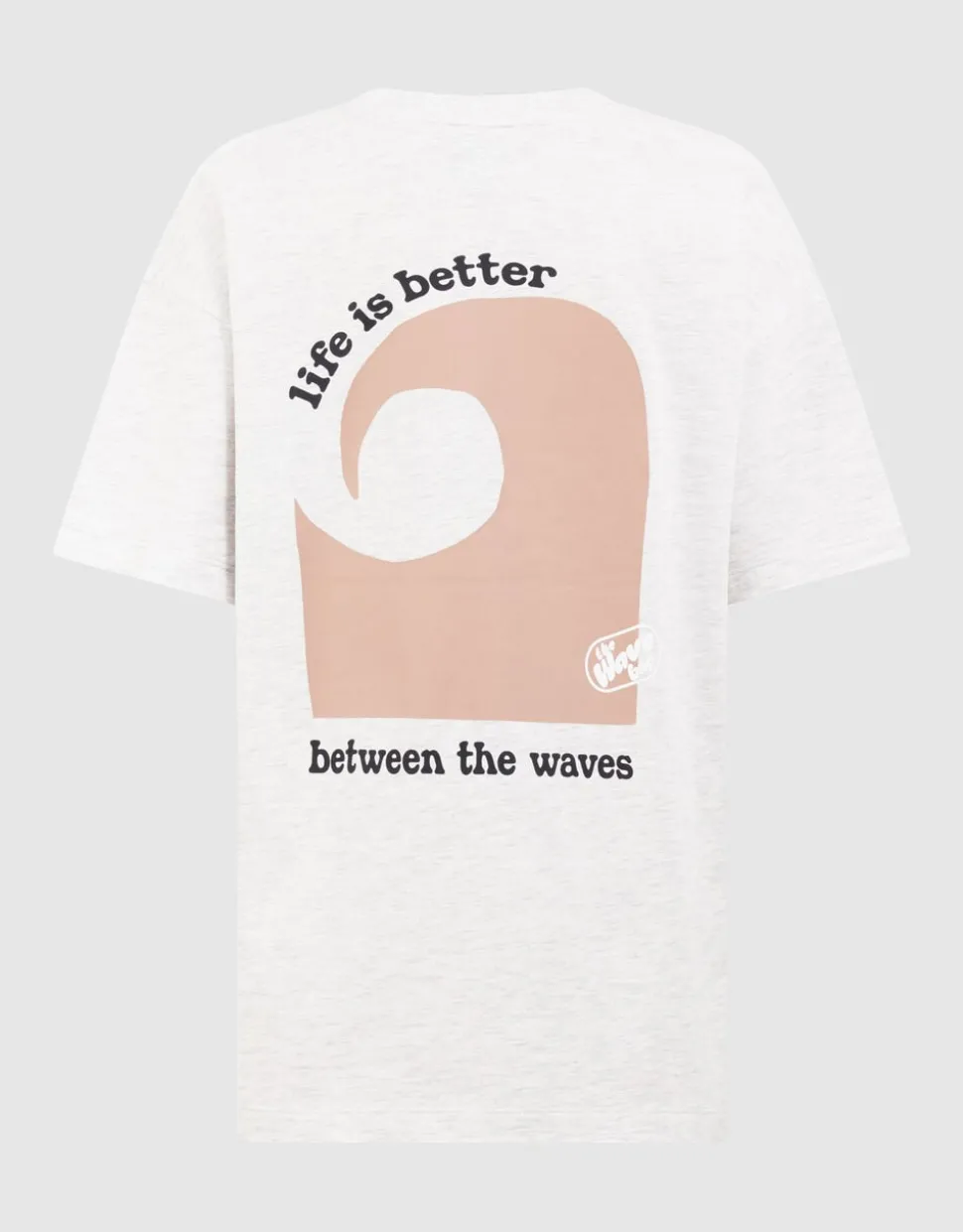 Oversized Waves Artwork T-shirt Lichtgrijs