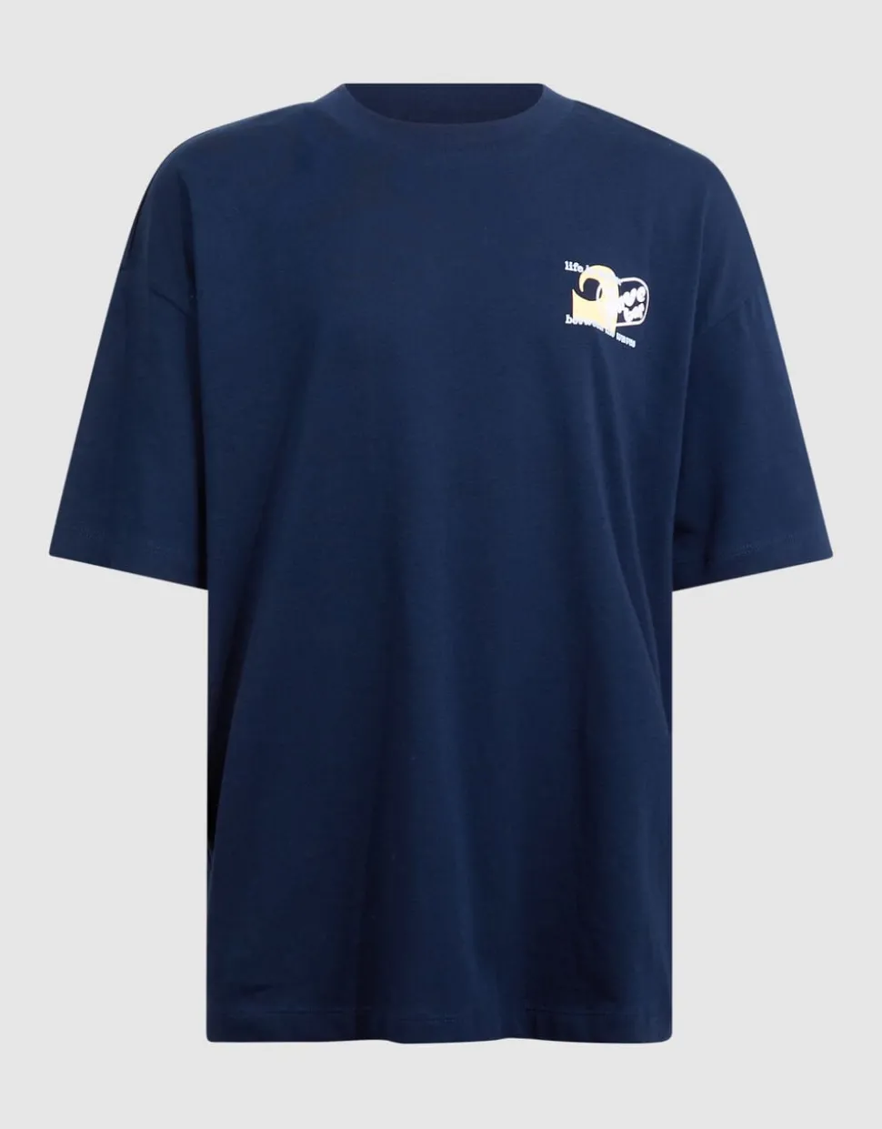 Oversized Waves Artwork T-shirt Donkerblauw
