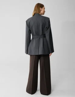 Oversized Wrap Blazer Donkergrijs By Lonneke