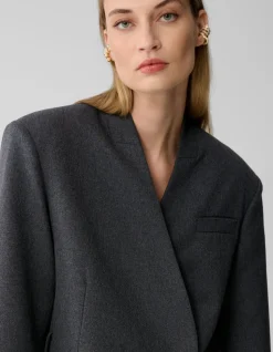 Oversized Wrap Blazer Donkergrijs By Lonneke