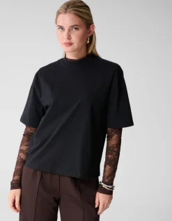 Padded T-shirt Zwart
