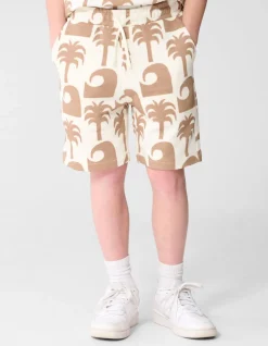 Palm Print Short Gebroken Wit