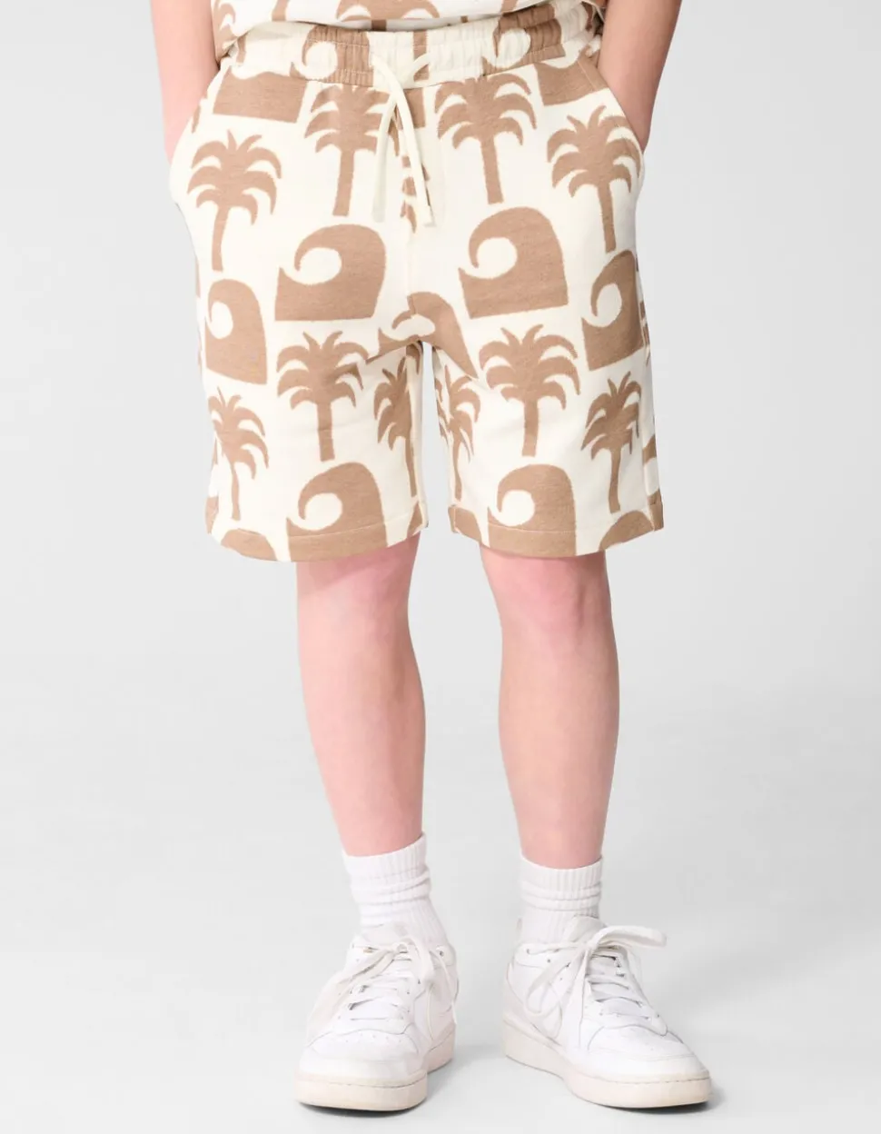 Palm Print Short Gebroken Wit
