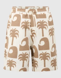 Palm Print Short Gebroken Wit