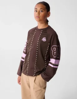 Parel Mesh Longsleeve Donkerbruin