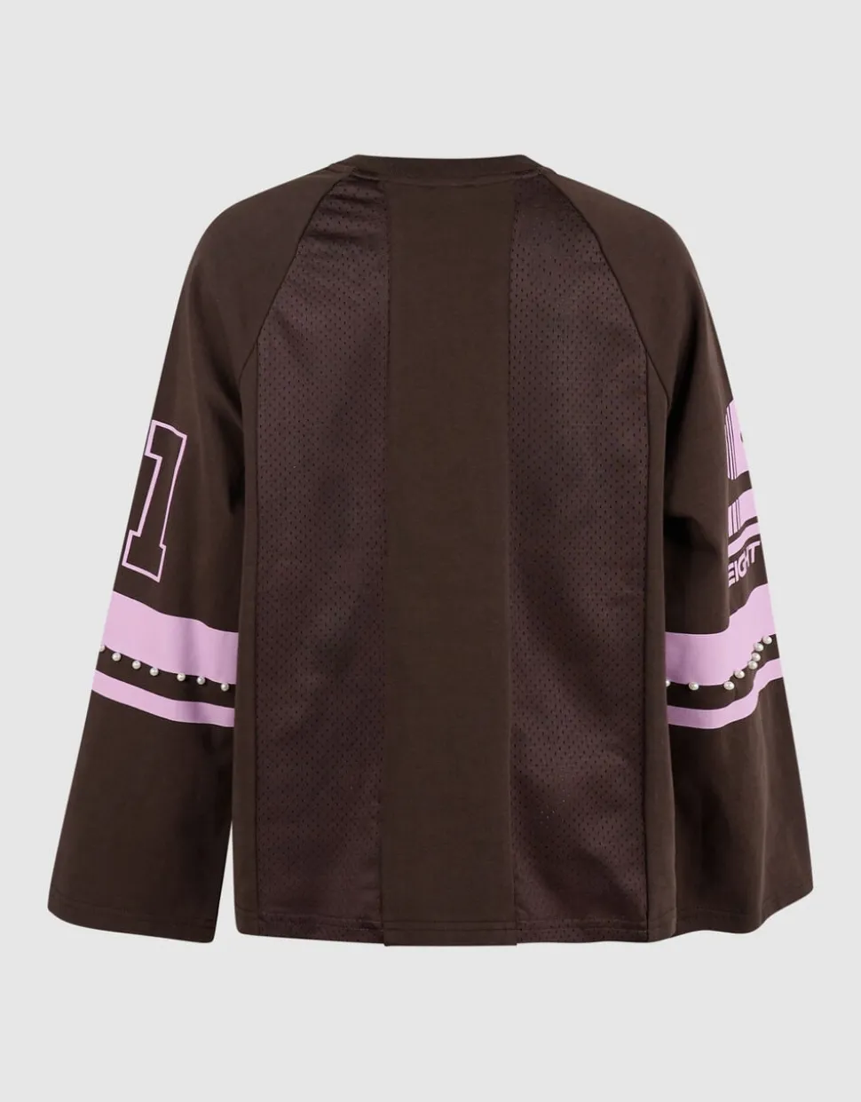 Parel Mesh Longsleeve Donkerbruin