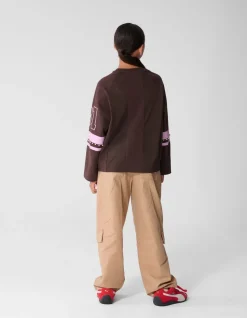 Parel Mesh Longsleeve Donkerbruin