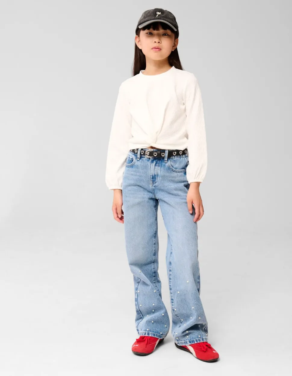 Parel Wide Leg Fit Jeans Blauw