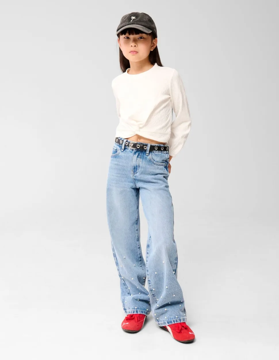 Parel Wide Leg Fit Jeans Blauw