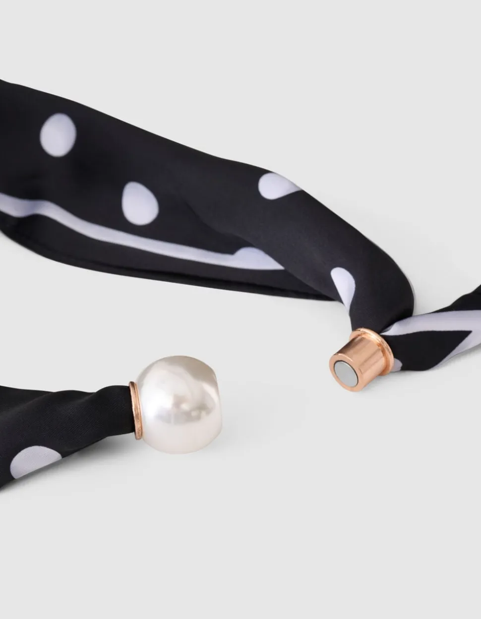 Pearl Dotted Sjaal Ketting Zwart/Wit