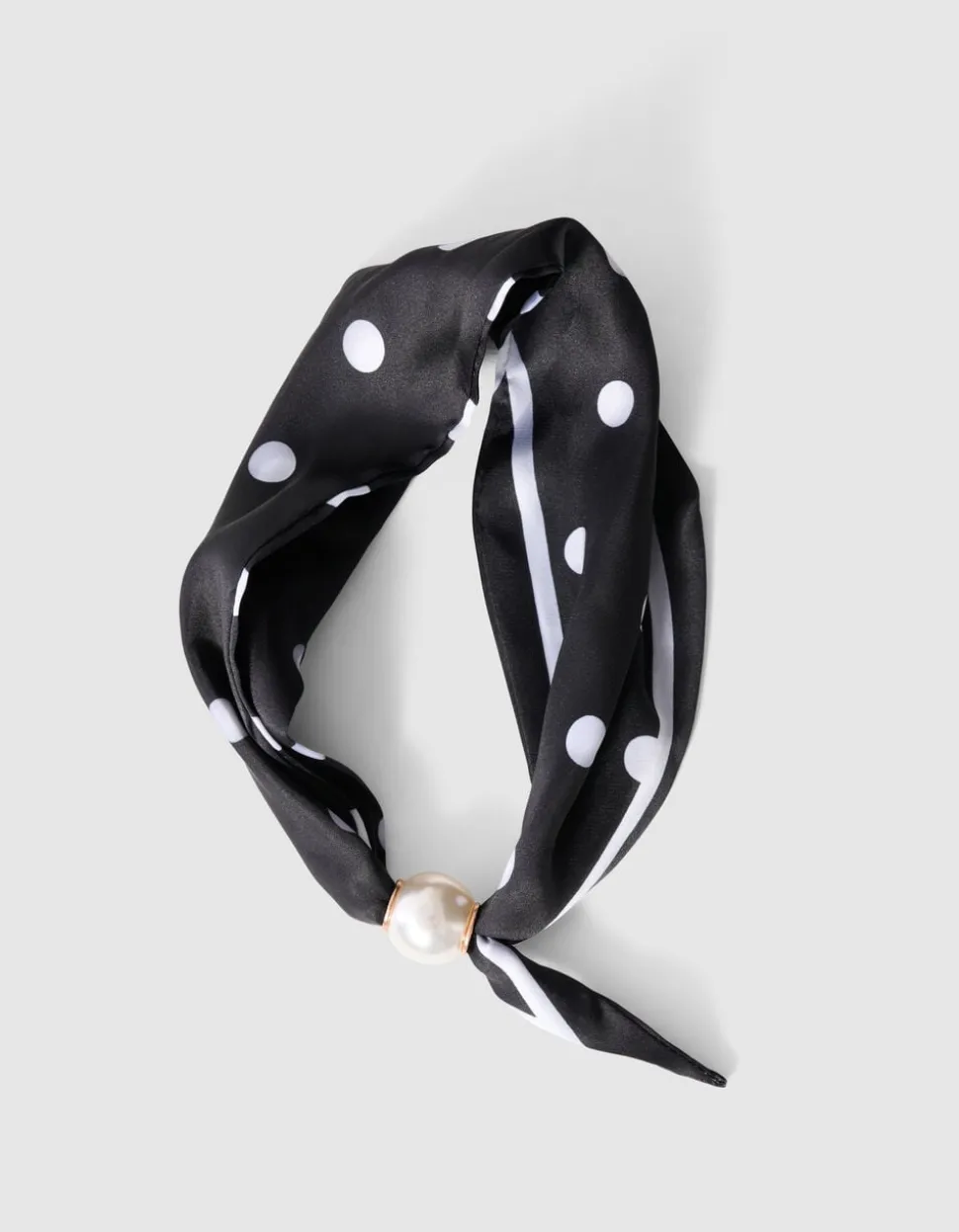 Pearl Dotted Sjaal Ketting Zwart/Wit