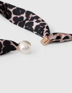 Pearl Leopard Sjaal Ketting Bruin