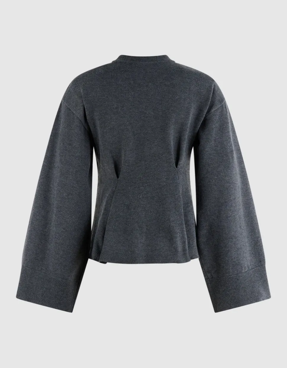 Peplum Gebreide Trui Donkergrijs