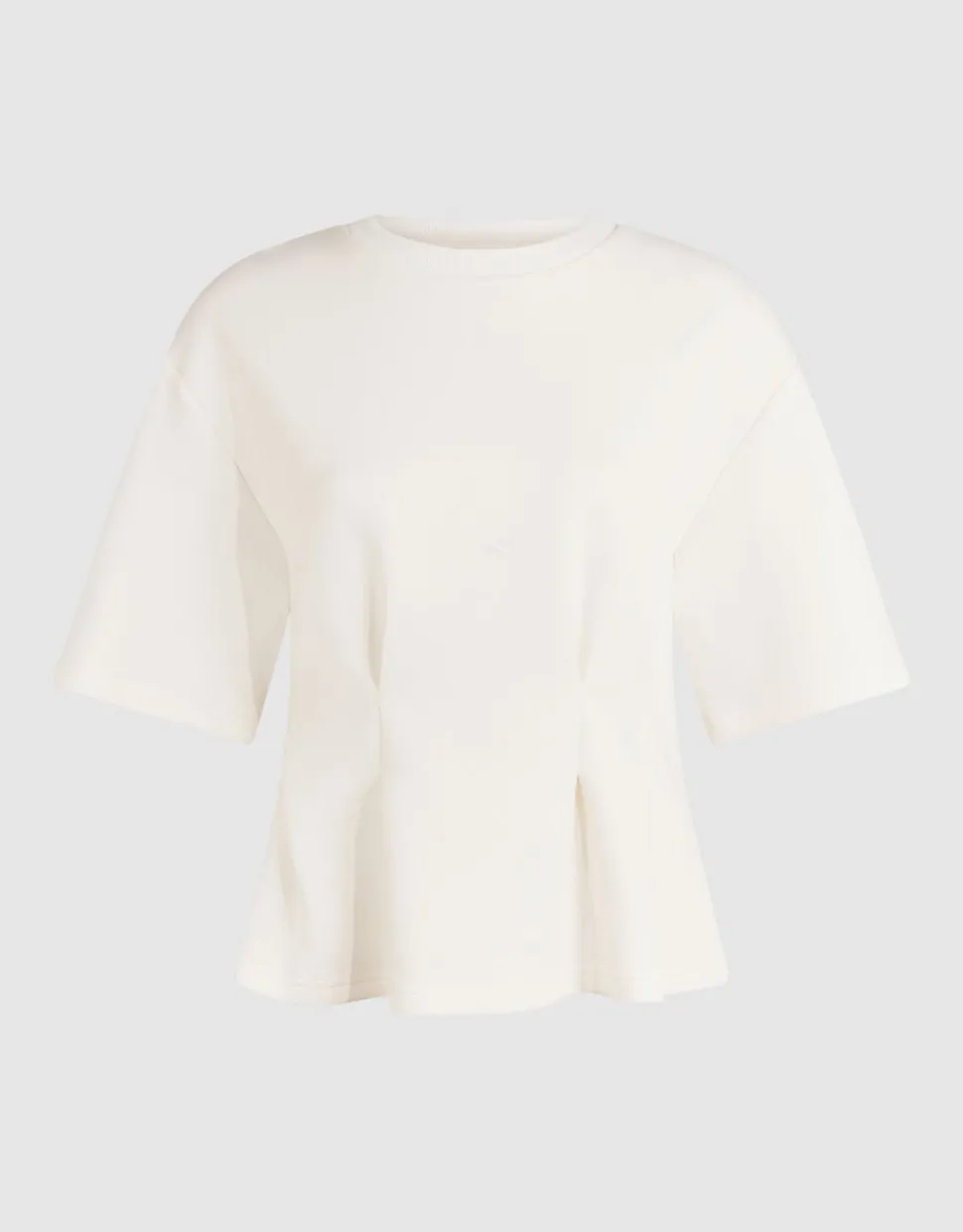 Peplum Scuba T-shirt Gebroken Wit