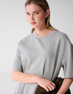 Peplum Scuba T-shirt Lichtgrijs