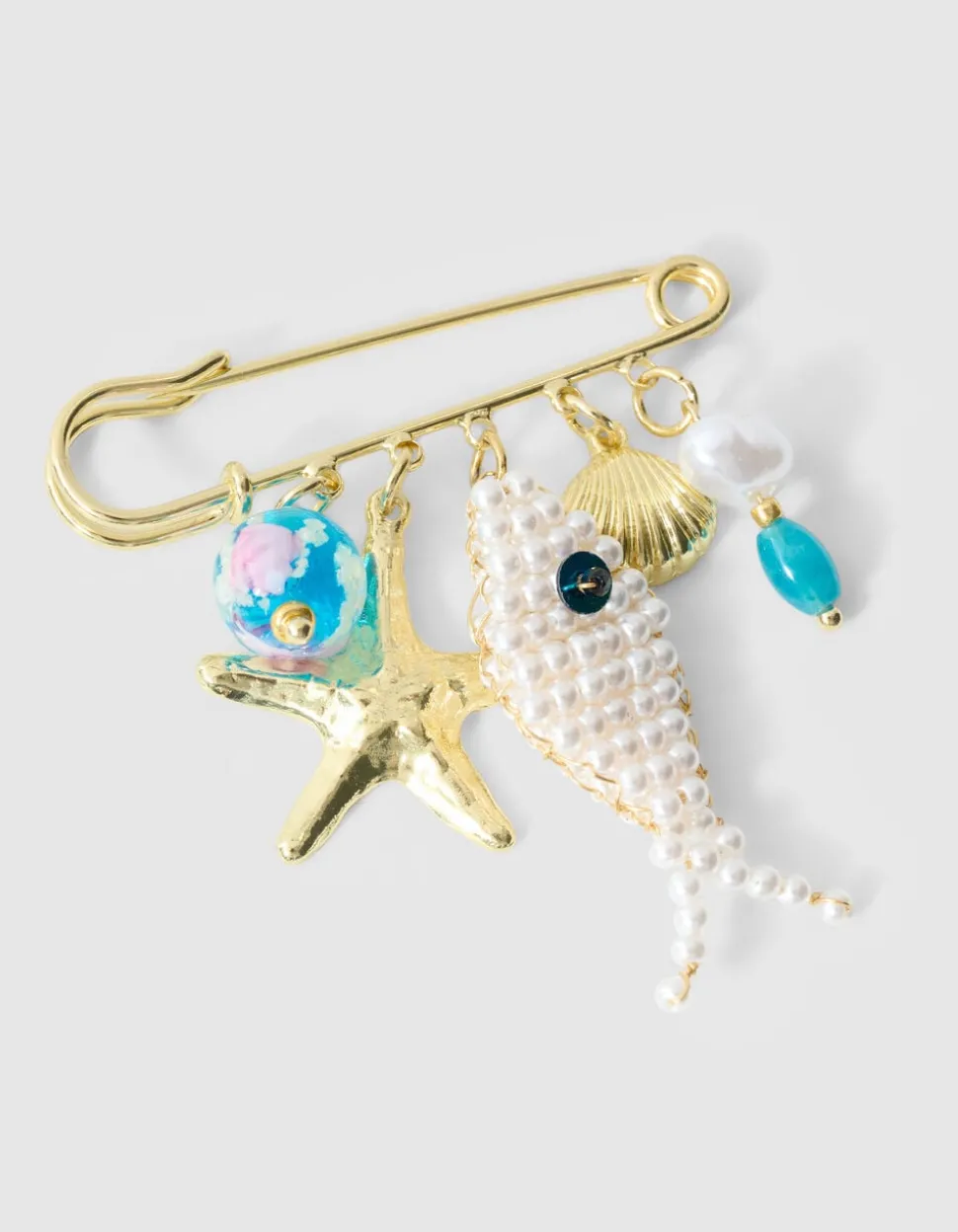 Pin Fish Broche Gebroken Wit