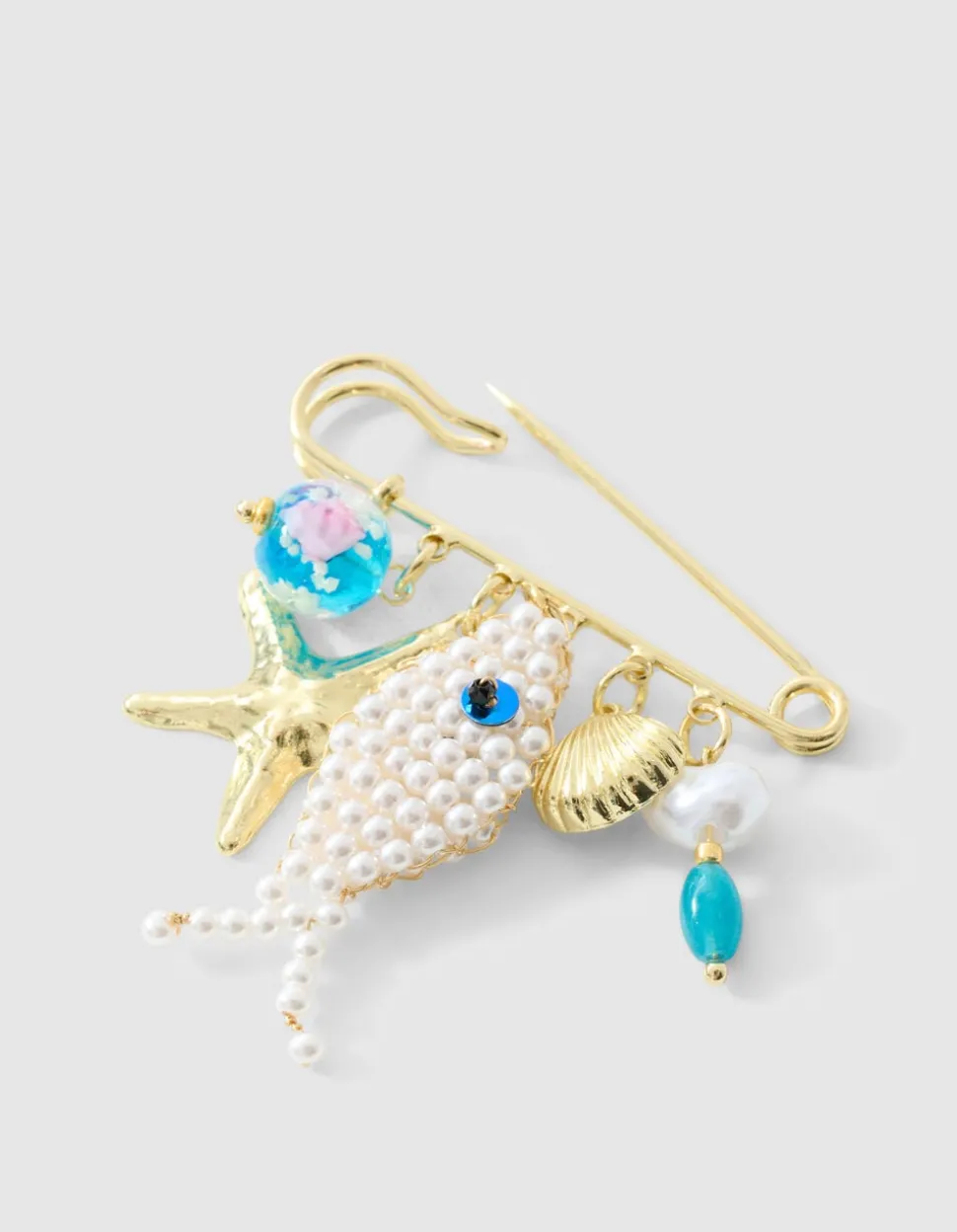 Pin Fish Broche Gebroken Wit