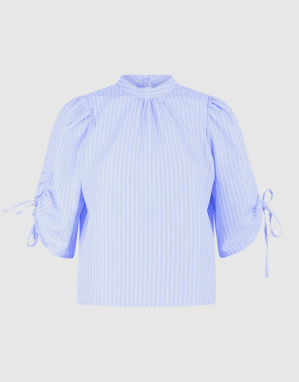 Pinstripe Cord Sleeve Blouse Lichtblauw