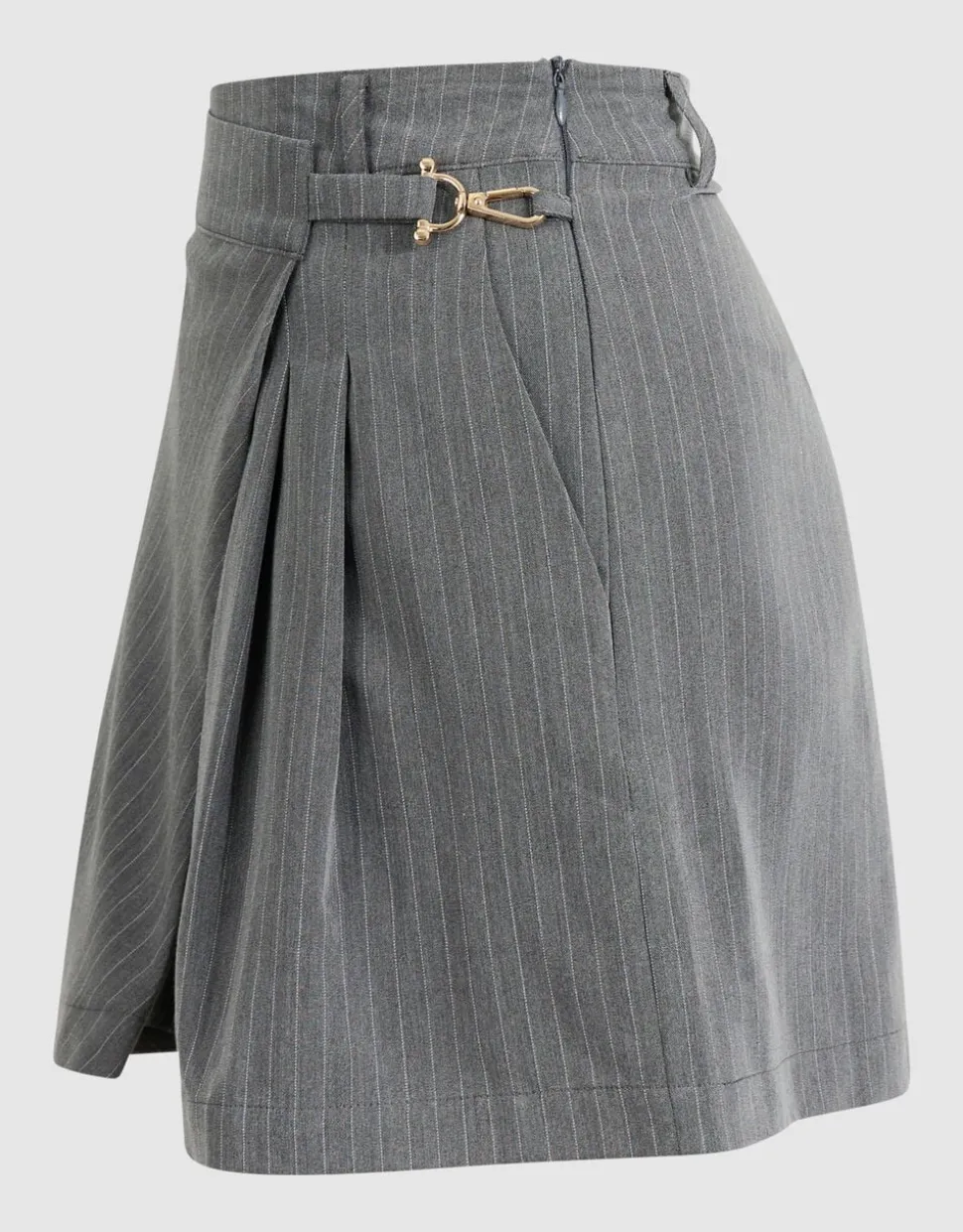 Pinstripe Pleated Skort Donkergrijs