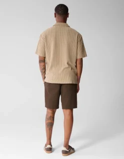 Pinstripe Rib Overhemd Zand