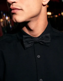 Pinstripe Vlinderstrik Zwart