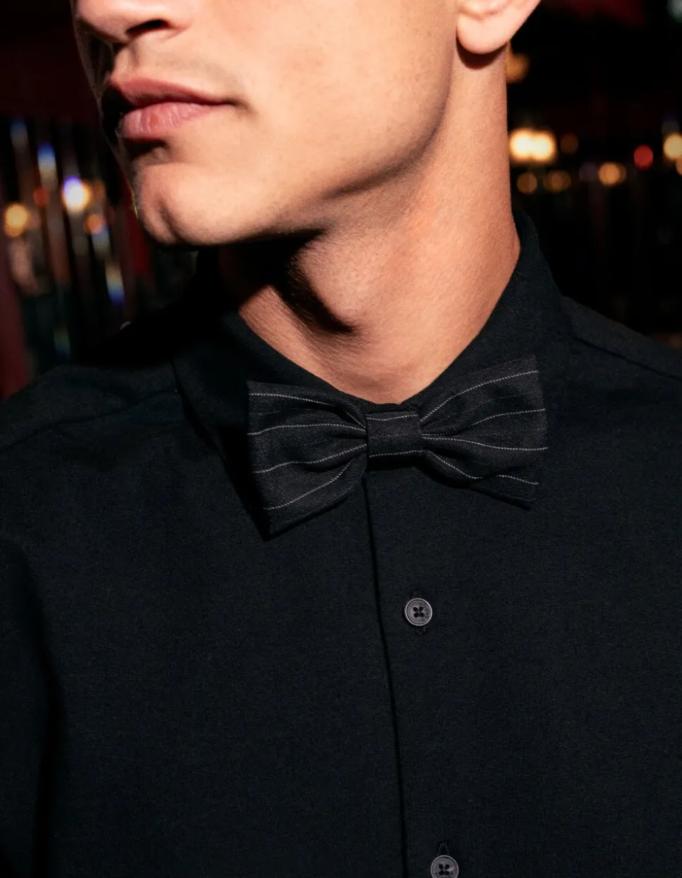 Pinstripe Vlinderstrik Zwart