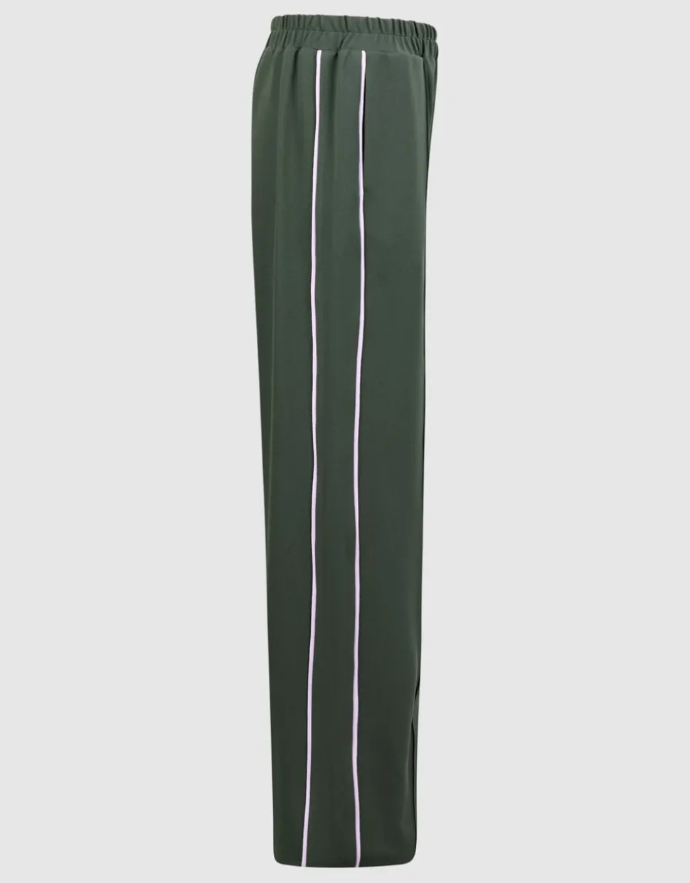 Piping Wide Leg Fit Broek Donkergroen