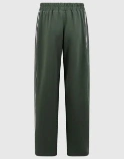 Piping Wide Leg Fit Broek Donkergroen