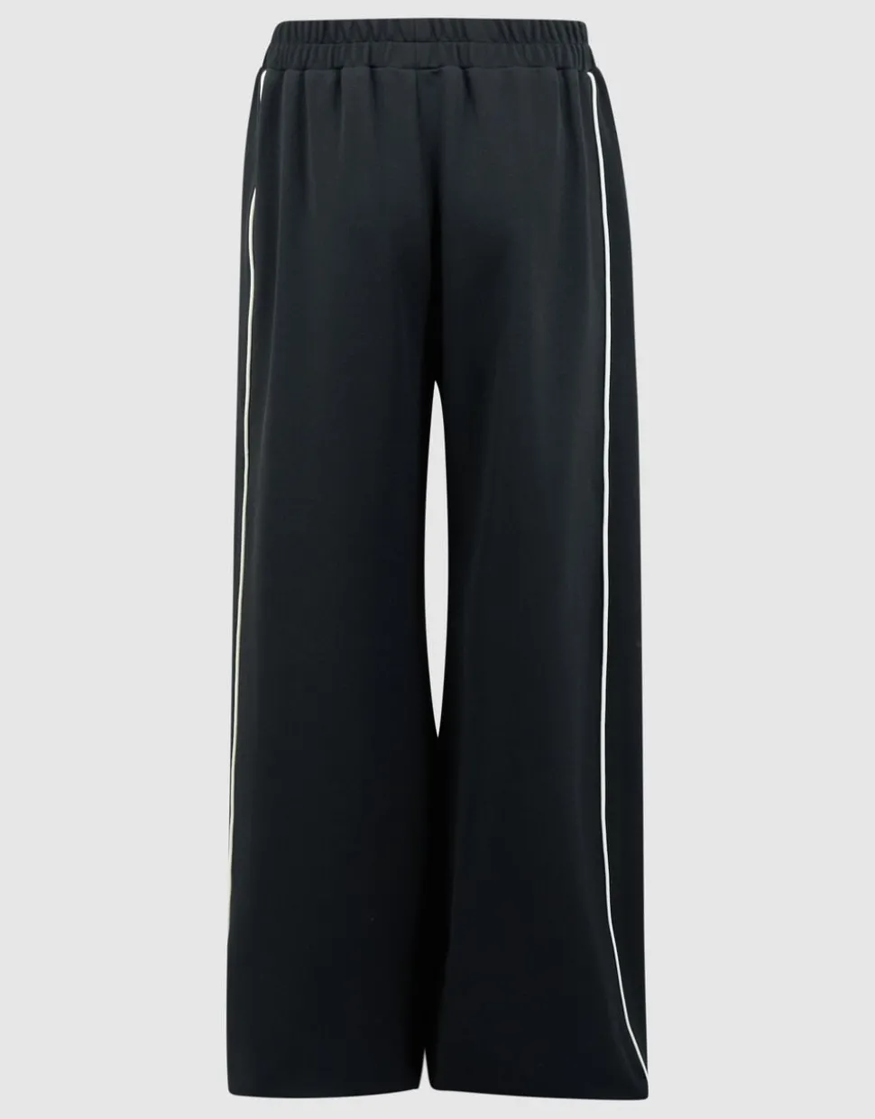 Piping Wide Leg Fit Broek Zwart