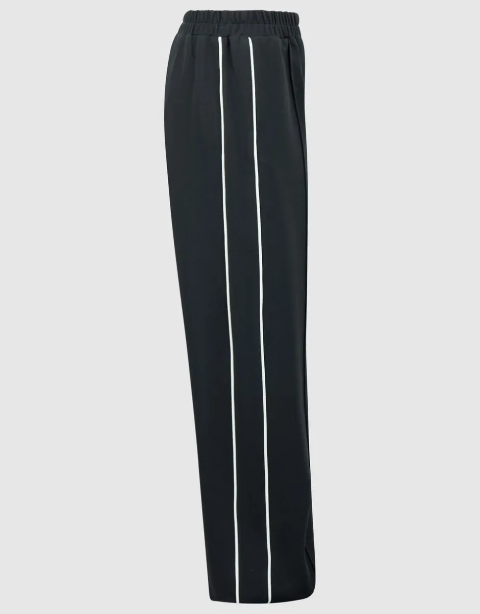 Piping Wide Leg Fit Broek Zwart