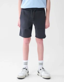 Pique Label Short Donkergrijs