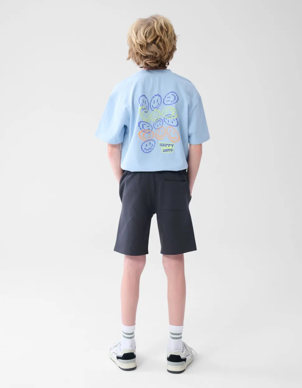 Pique Label Short Donkergrijs