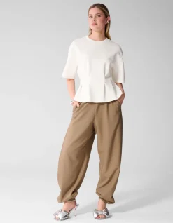 Pleat Balloon Fit Broek Bruin